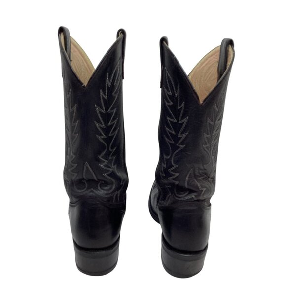 Double-H Mens 9D Work Western Leather Cowboy Boots 3267 Black Vintage - Picture 8 of 16